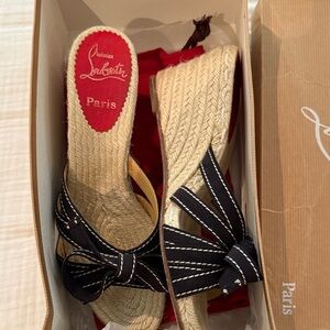 Christian Louboutin black and white espadrilles